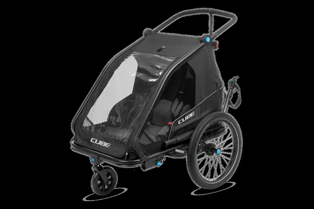 CUBE Kinder Fahrradanhänger Double CMPT black